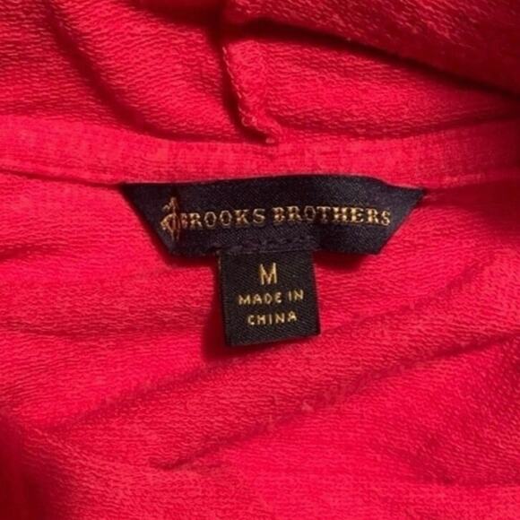 Brooks Brothers Red Cowl Neck Hoodie Sweatshirt Medium Cotton Blend - Picture 3 of 4